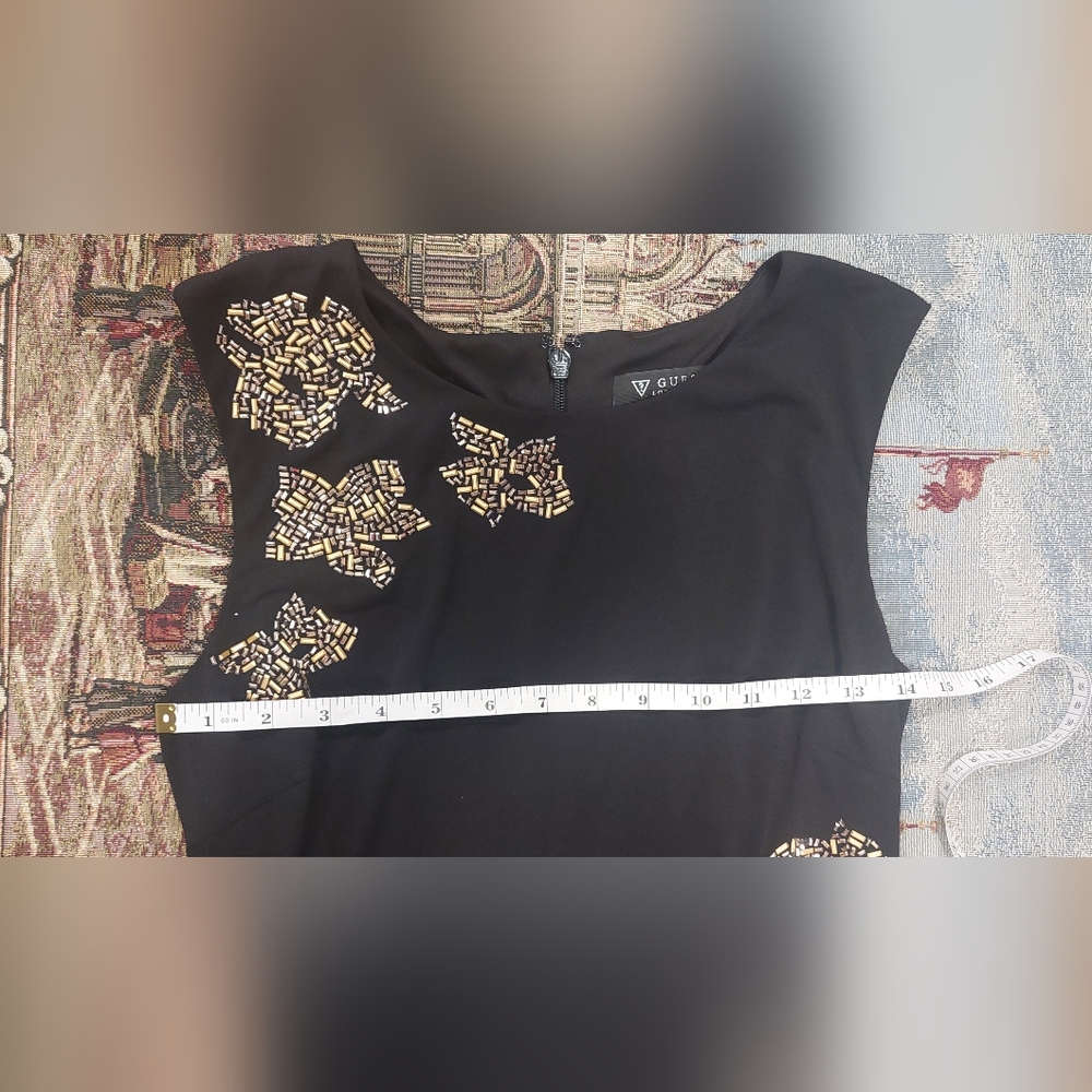 Guess Black Dress with Gold Floral Accents - Picture 10 of 10